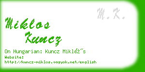 miklos kuncz business card